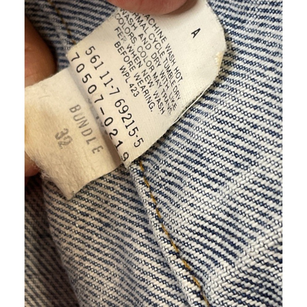 Vintage Levis Jean Jacket Denim Trucker Acid Wash Y2K 90s WPL423 Men Sz L USA - Picture 7 of 12